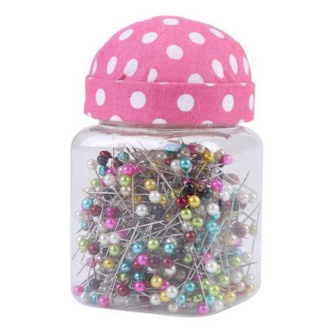 500 Pcs Sewing Pins Straight Pins Head Pins With Box Colorful Round
