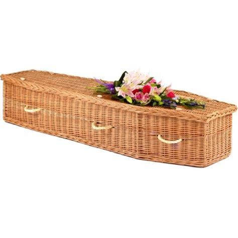 Autumn Gold Natural Buff Ecolite Wicker Willow Traditional Coffin