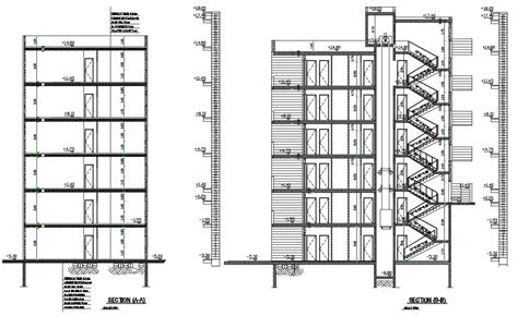 Apartment Building Cross Section Drawing Dwg Cadbull Designinte