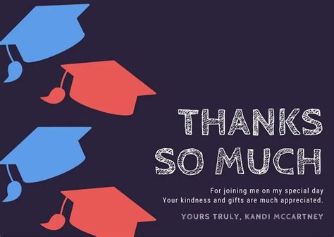 Graduation Thank You Card Templates Free Web Editable Graduation Thank