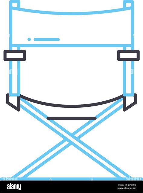 Directors Chair Line Icon Outline Symbol Vector Illustration Concept