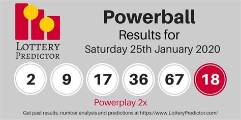 Powerball Lottery Drawing Results For Saturday 25th January 2020