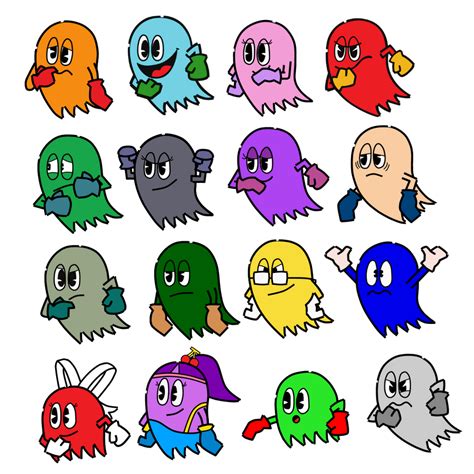 Ghosts In Official Style Collection By Pac Man357 On Deviantart