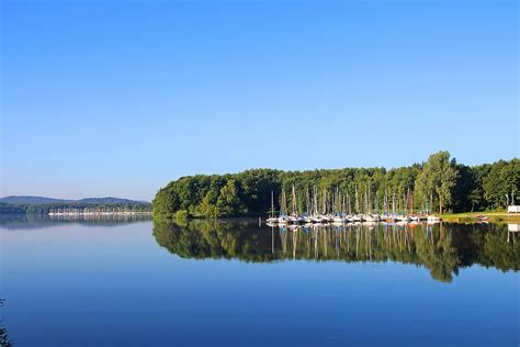 Waters Nature Lake Sky Reflection Landscape Panorama Summer