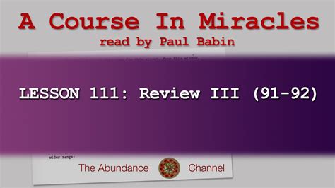 Lesson 111 A Course In Miracles Youtube