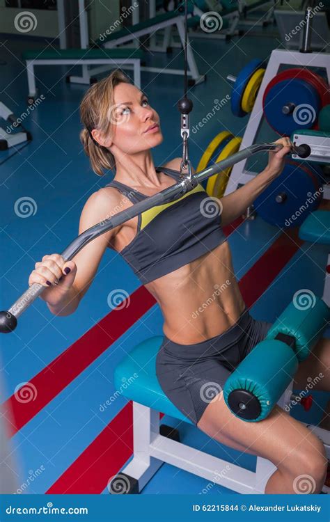 Beautiful Blonde In The Gym Stock Photo Image Of Body People
