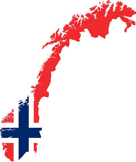 Clipart Norway Map Flag