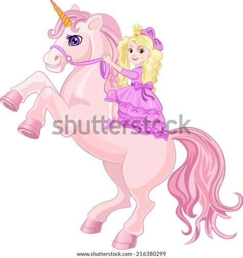 Princess Fairy Tale Unicorn Stockvector Rechtenvrij 216380299