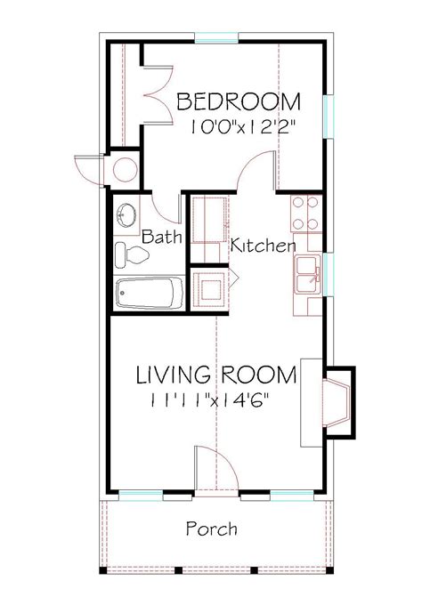 One Story One Bedroom Tiny House Floor Plans Google Search Small
