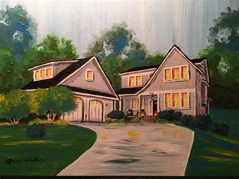 Custom Painting Of House Acrylic House Painting 11x14 House Etsy