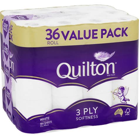 Quilton Toilet Rolls 3 Ply 180ss 36 Pack Woolworths
