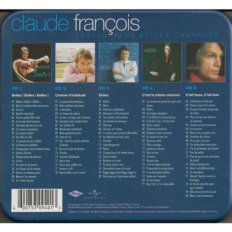 Les 100 plus belles chansons de Claude François Coffret CD chez kroun2