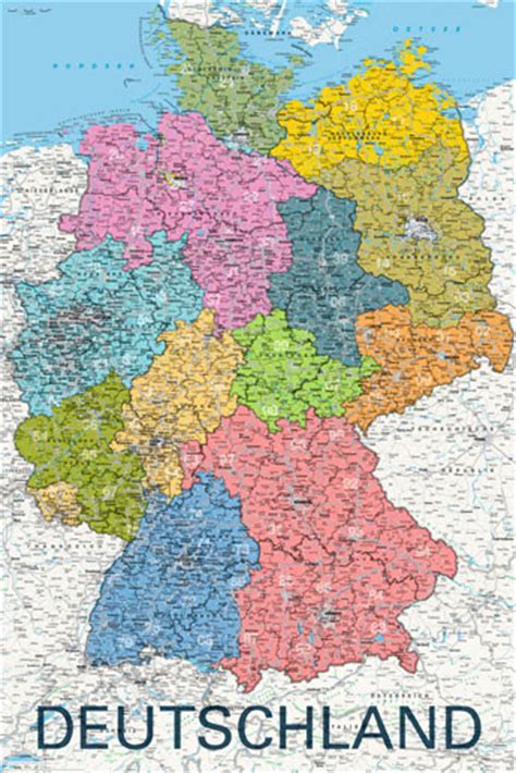 朗 Map Deutschland Political 2011 Póster Lámina Compra En