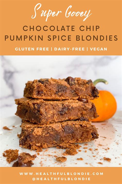 Healthy Pumpkin Spice Blondies Healthful Blondie Recipe Vegan