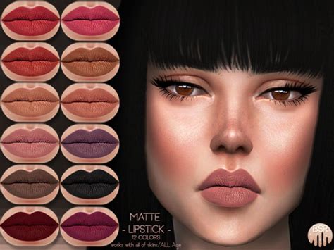 The Sims Resource Matte Lipstick Bm18 By Busra Tr • Sims 4 Downloads