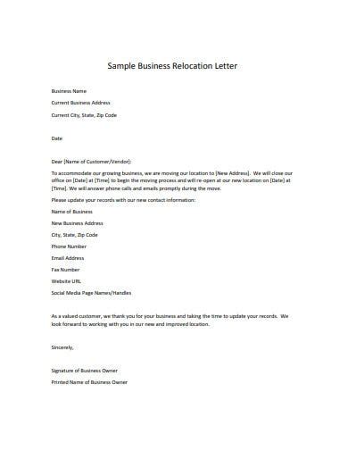 Employee Relocation Letter Template Resume Letter