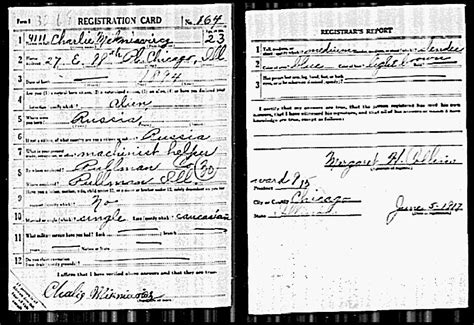 Us Wwi Draft Registration Cards 1917 1918