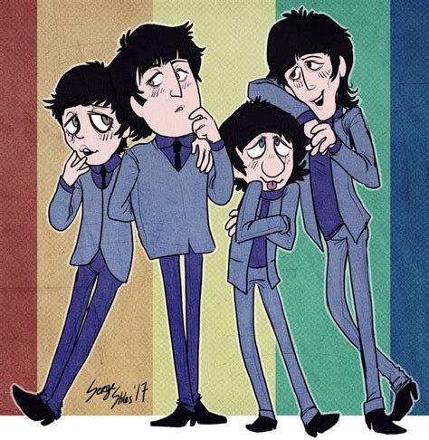 An Image Of The Beatles Cartoon Characters