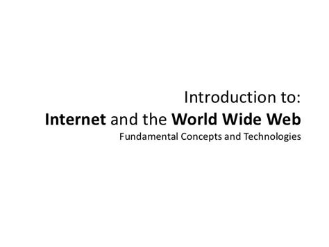Slides 1 Internet And Web