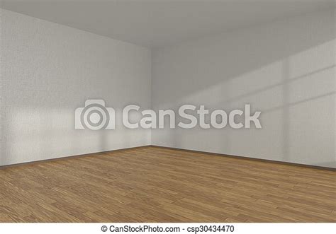 White Empty Room Corner With Parquet Floor White Empty Room Corner