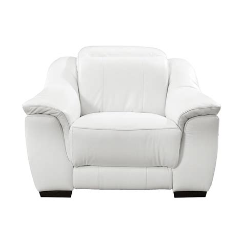 Davis White Leather Power Recliner El Dorado Furniture