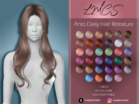 Lmcs Anto Daisy Hair Retexture Set By Lisaminicatsims At Tsr Sims 4