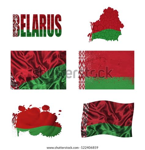 Belarus Flag Map Different Styles Different Stock Photo 122406859