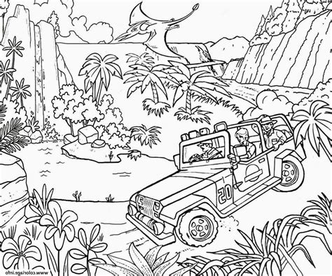 Coloriage Jungle Jeep Car Jurassic Park Jecolorie Sexiz Pix