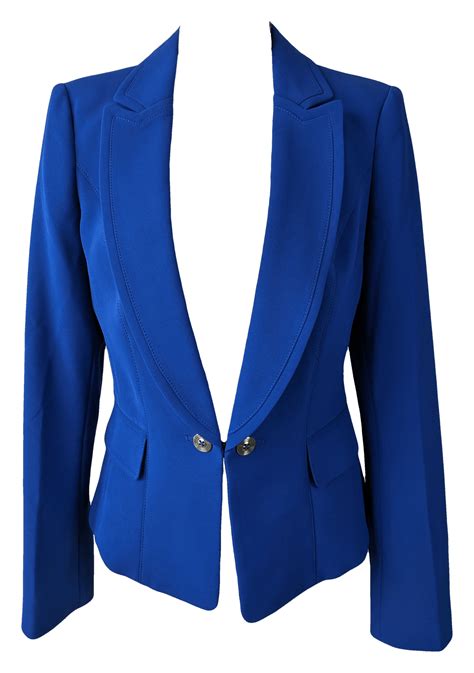 Vintage Cobalt Blue Blazer With One Button Closure Free Shipping