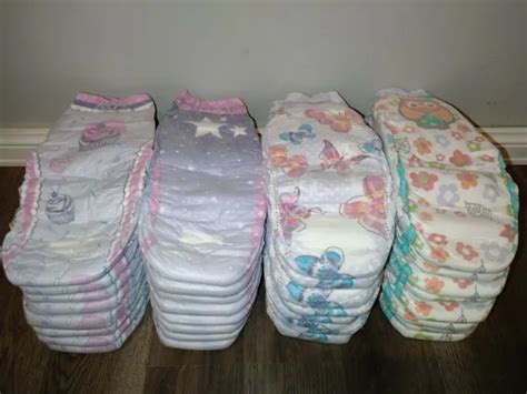 VINTAGE DIAPER GIRLS Goodnites Pull Ups L XL Cupcake Butterfly Star Flower Ct PicClick