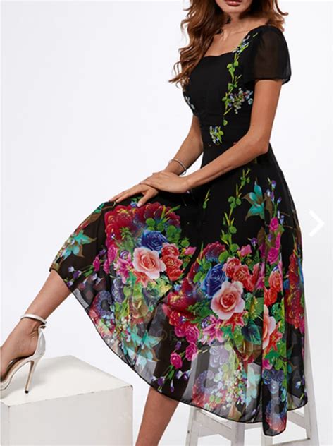 Patternfloralembellishmentsprint Trendy Dresses Womens Maxi
