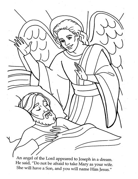 Angel Visits Mary And Joseph Coloring Page Sundayschoolist