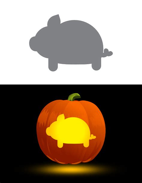 Printable Simple Pig Pumpkin Stencil