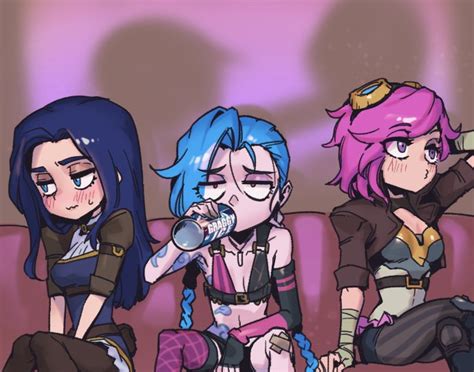 Jinx Caitlyn And Vi League Of Legends Drawn By Phantomixrow
