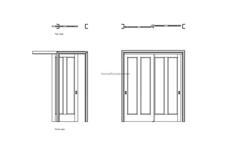 Pocket And Sliding Door Free Cad Drawings