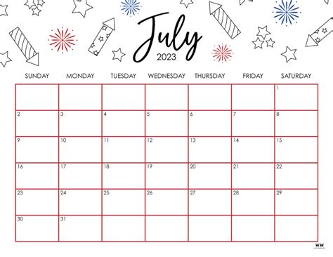 Free Editable July 2023 Calendar Printable Word Searches