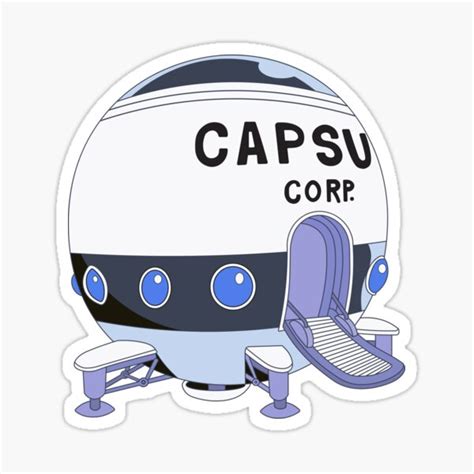 Capsule Corp Dragon Ball Spaceship Sticker By Dystopix Redbubble