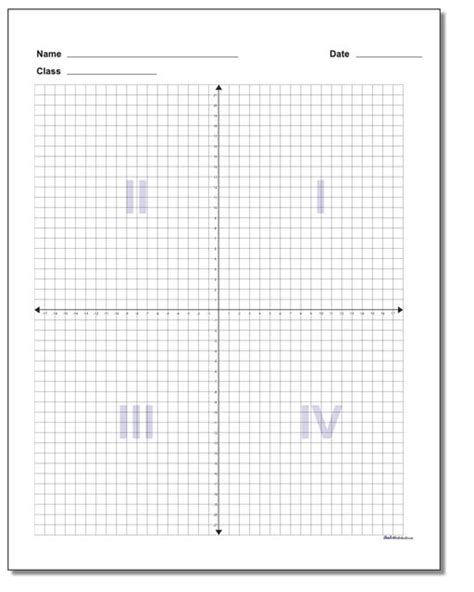 Cartesian Plane Worksheet Worksheet 4 Quadrant Graphing Worksheets
