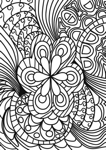I like coloring abstract or unnatural items (like mermaids) because it is easier for me to get wild with the colors… a mermaid doesn't have to be any specific. Abstract Doodle coloring page | Free Printable Coloring Pages