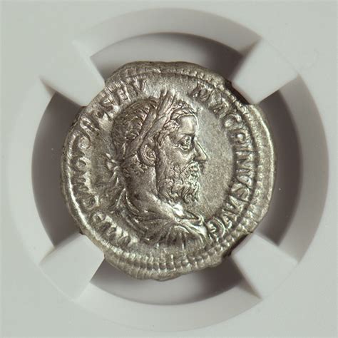 Ancient Rome 217 218 Ad Macrinus Ar Denarius Xf Ngc Liberty Coin