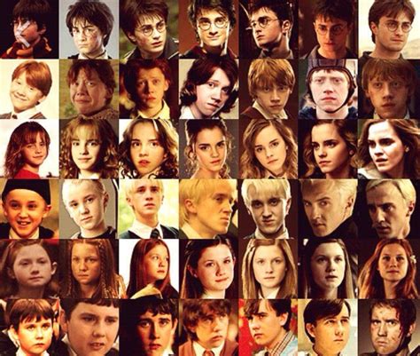 Hp Throughout The Years Harry Potter Characters Harry Potter Cast Harry Potter Movies