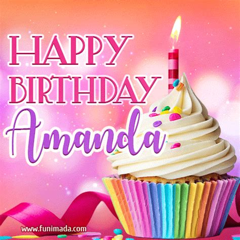 Gifs with name, flowers, roses, name: Happy Birthday Amanda - Lovely Animated GIF — Download on ...
