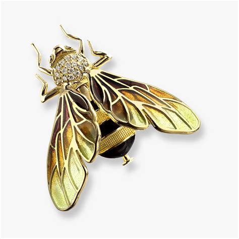 Nicole Barr Designs 18 Karat Gold Bee Brooch Gold Gold Bee