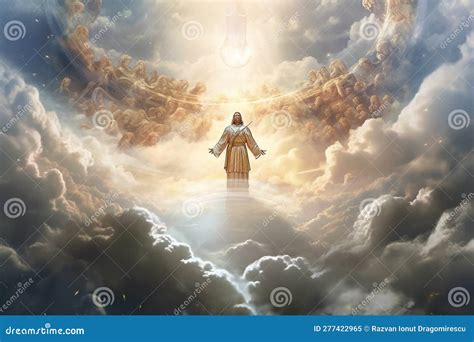 God In Heaven Surrounded By Clouds And Rays Of Light The Artwork