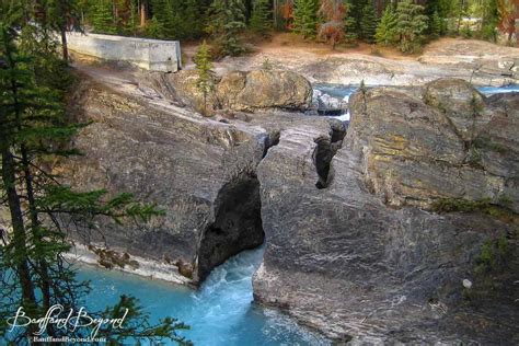 The Natural Rock Bridge Over The Kicking Horse River In Yoho National Park