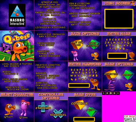 Game Boy Gbc Qbert Game Boy Color Title Screen And Menus The