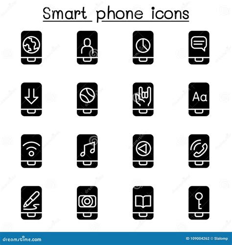Smart Phone Icon Set Stock Vector Illustration Of Entertainment