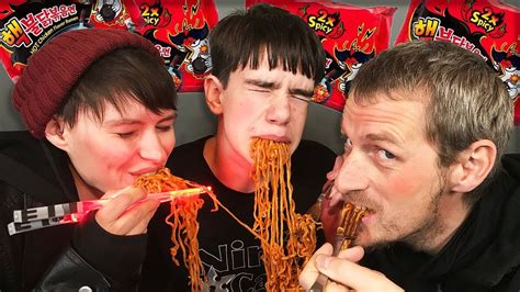 Korean Fire Spicy Noodle Challenge Vs YouTubers YouTube