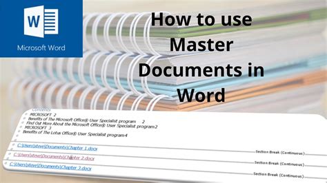 How To Use Master Documents In Microsoft Word Youtube