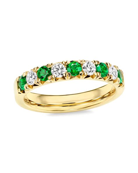 Emerald And Diamond 9 Stone Band Turgeon Raine